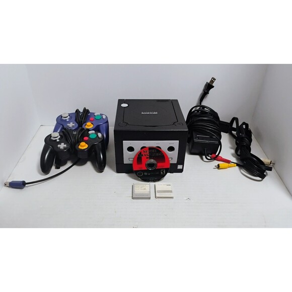 NINTENDO GAMECUBE DOL-101 W 2 CONTROLLERS & SUPER SMASH BROS MELEE TESTED WORKS! - Picture 1 of 13